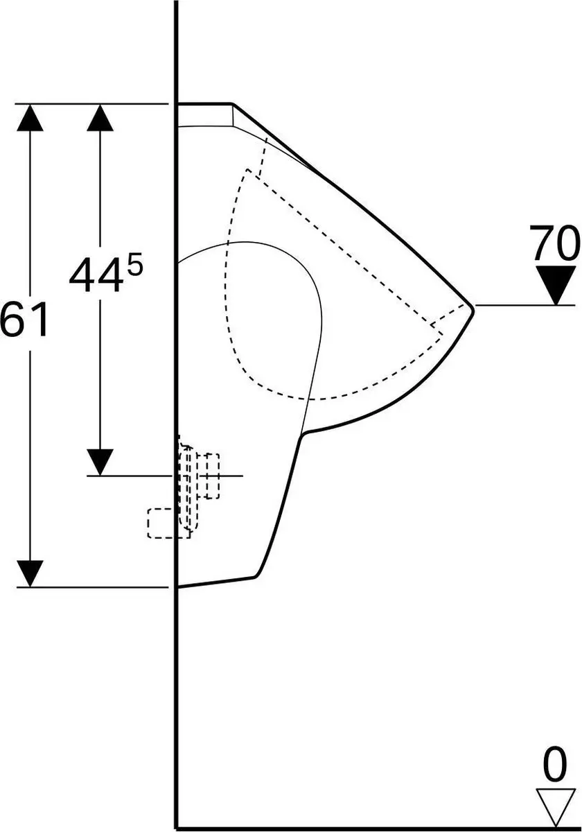 Geberit Renova Urinoirinlaat 235200 - 37cm Wit - afbeelding 5 van 6