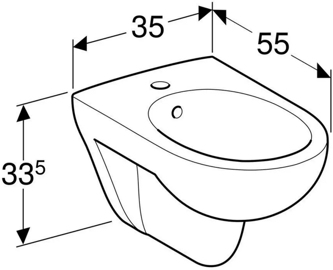 Geberit Renova Wandbidet 233040000 - Wit - afbeelding 3 van 6