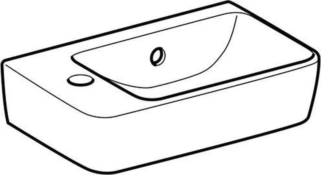 Geberit Renova Compact Fontein 1 KRG L Overloop 40x25x10cm Wit - afbeelding 3 van 6