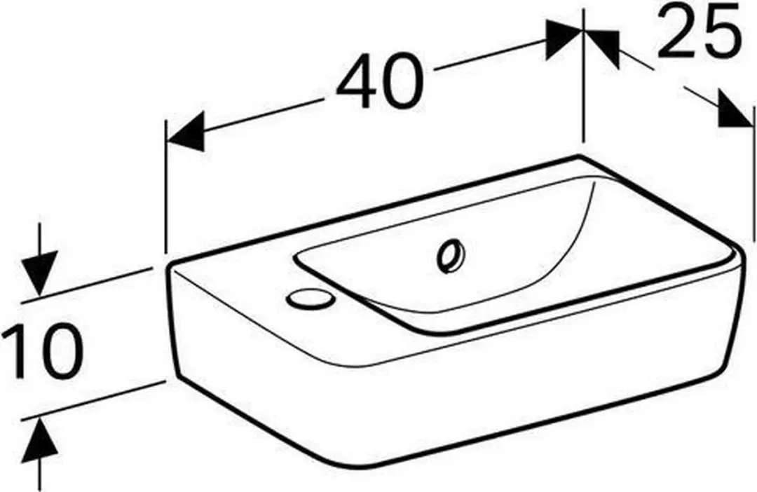 Geberit Renova Compact Fontein 1 KRG L Overloop 40x25x10cm Wit - afbeelding 5 van 6