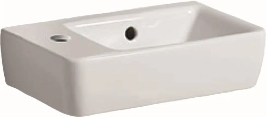 Geberit Renova Compact Fontein 1 KRG L Overloop 40x25x10cm Wit