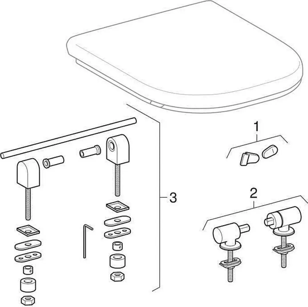 Geberit Renova Comfort Vierkant Toiletzitting Wit - afbeelding 4 van 5
