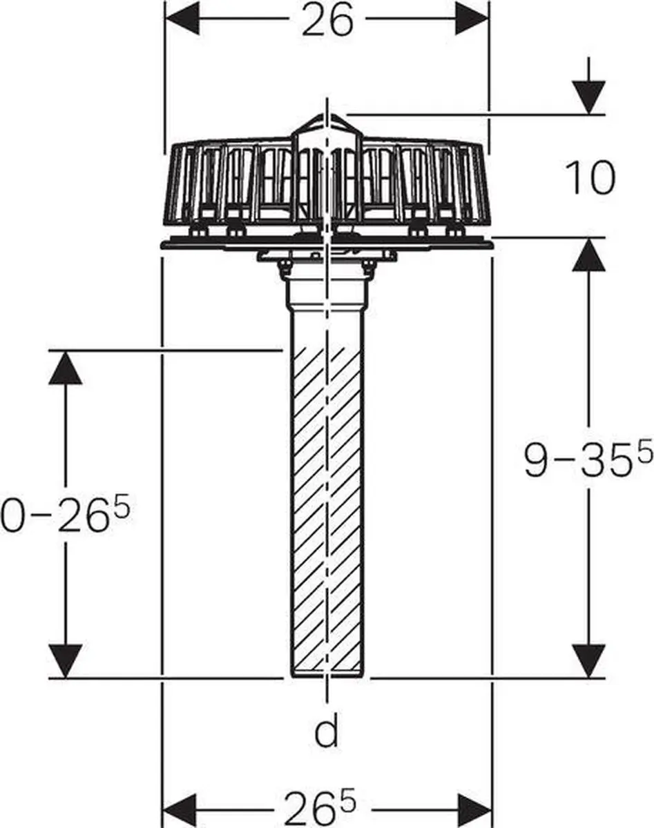 Geberit Pluvia Dakafvoertrechter Onderdruksysteem 359.112.00.1