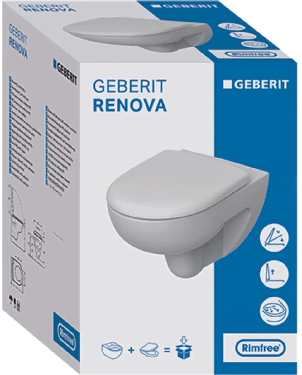 Geberit Renova Rimfree Hangtoilet - Glans wit - afbeelding 6 van 6