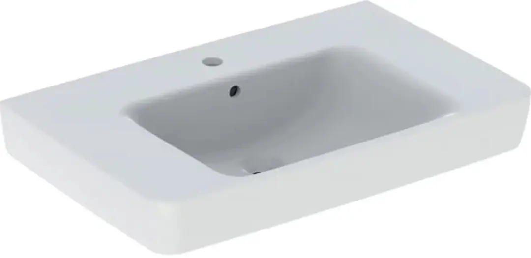 Geberit Renova Plan Wastafel 75x48cm Wit - 1 Kraangat - afbeelding 3 van 3