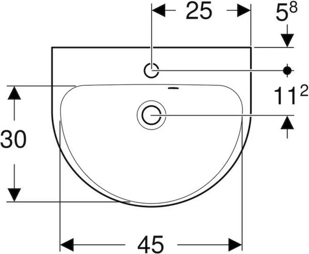 Geberit Renova Spoelbak 50cm Wit - 500376011 - afbeelding 4 van 6