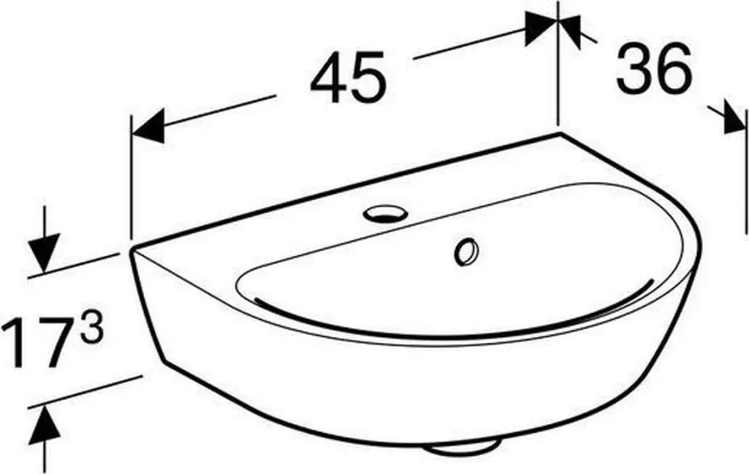 Geberit Renova Spoelbak 45x36cm Wit - afbeelding 3 van 6