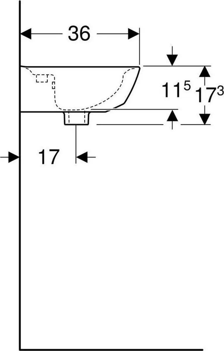 Geberit Renova Spoelbak 45x36cm Wit - afbeelding 6 van 6