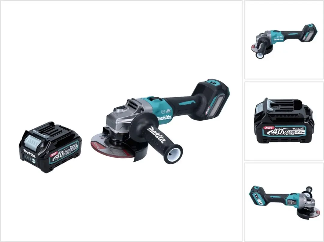 Makita GA 023 GD1 accu haakse slijper 40 V max. 125 mm borstelloos XGT + 1x accu