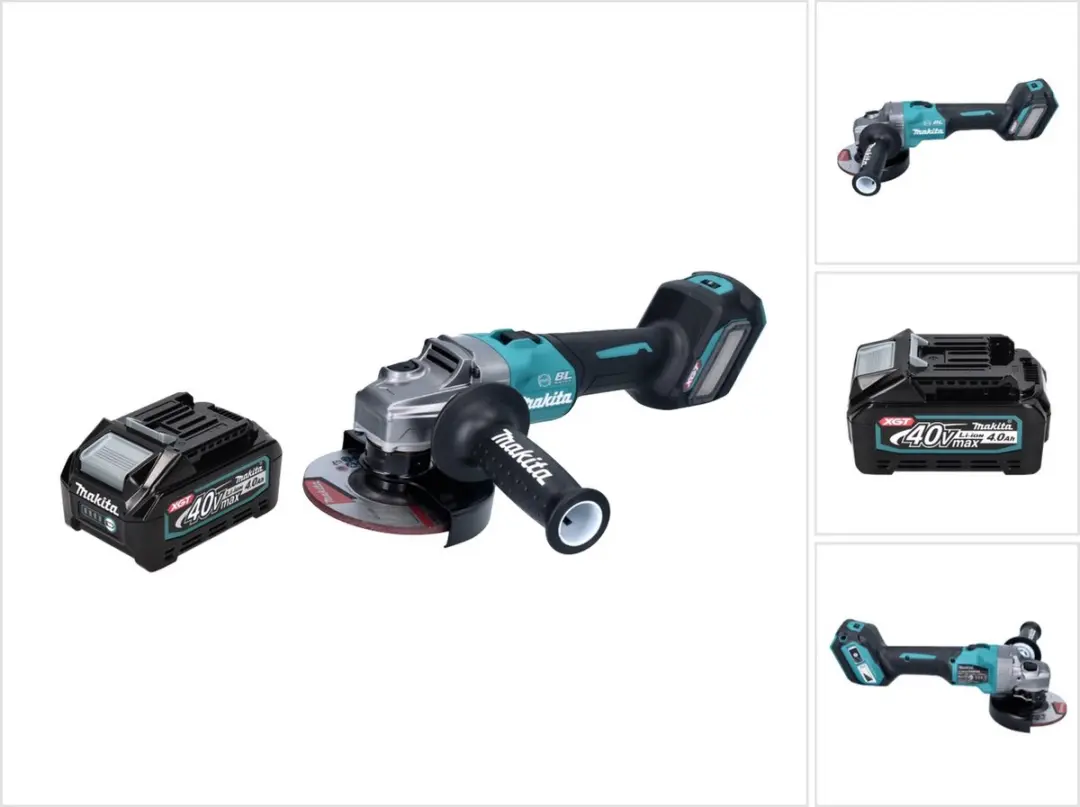 Makita GA 023 GM1 accu haakse slijper 40 V max. 125 mm borstelloos XGT + 1x accu