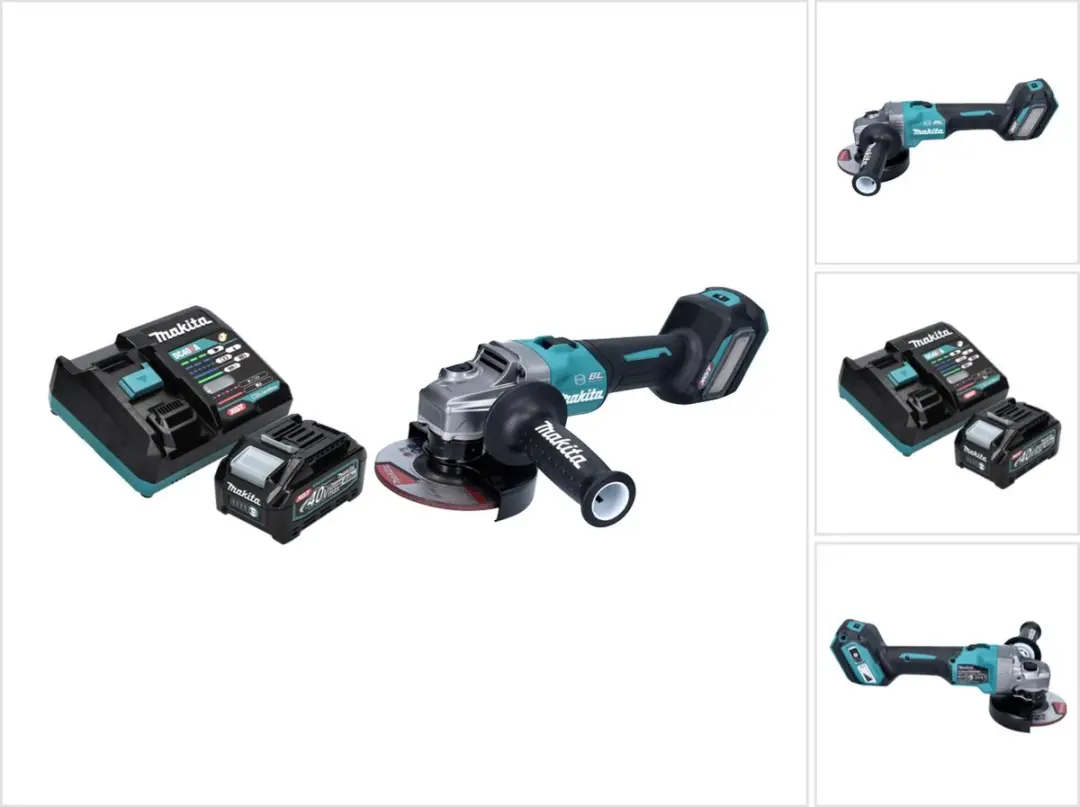 Makita GA 023 GM1 accu haakse slijper 40 V max. 125 mm borstelloos XGT + 1x accu