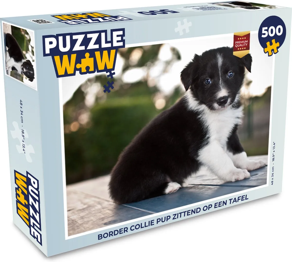 PuzzleWow Legpuzzel Border Collie Pup 500 Stuks