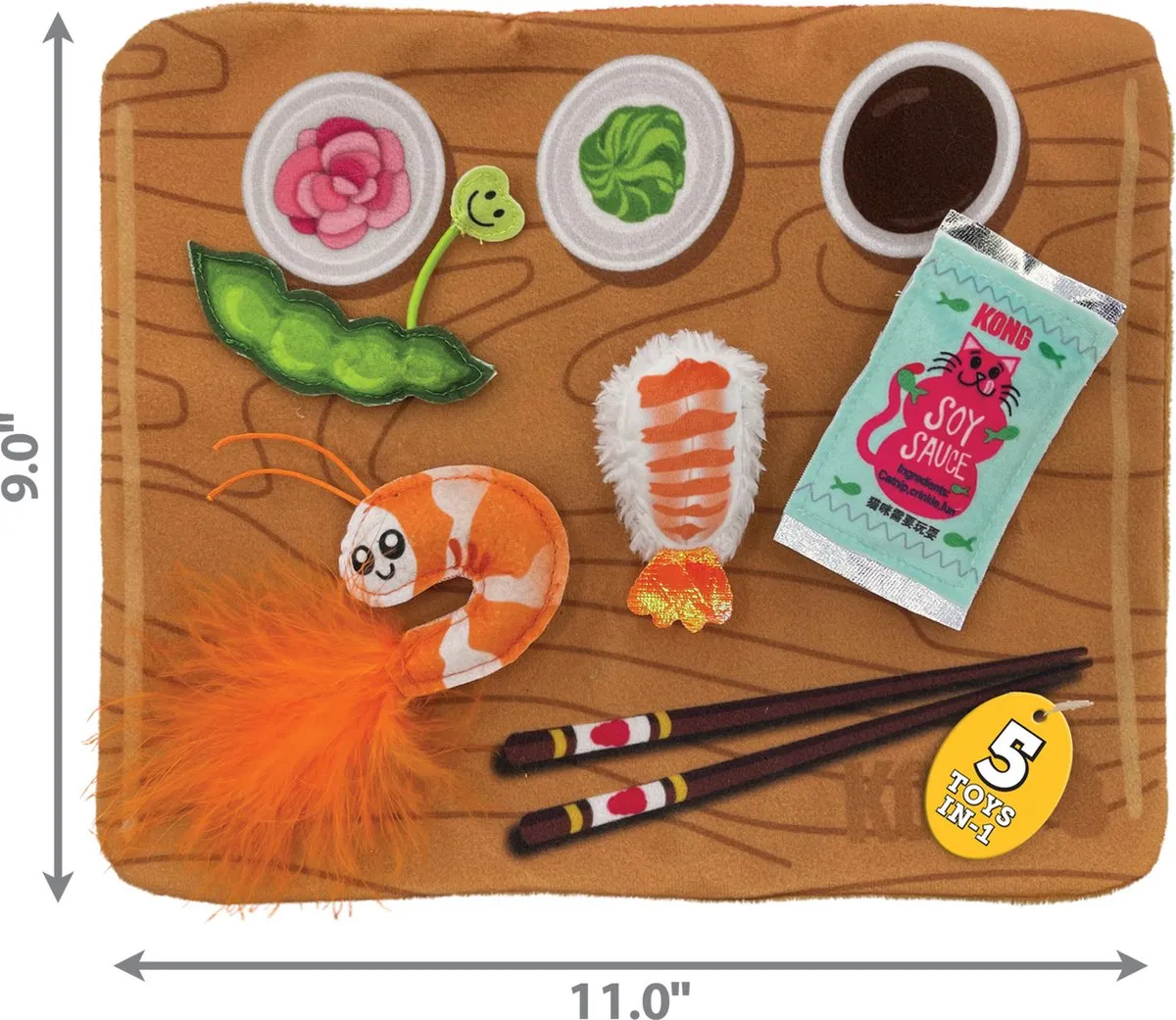 KONG Pull-A-Partz Sushi Katten Speelgoed