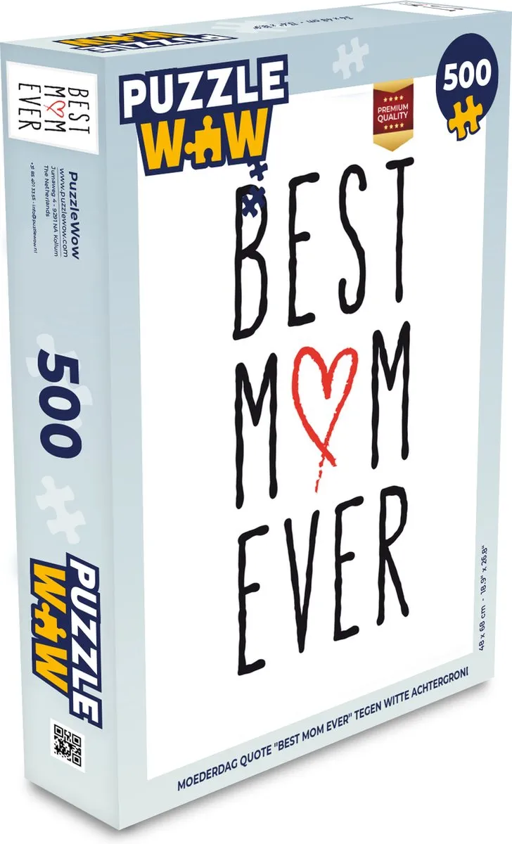 PuzzleWow Best Mom Ever Legpuzzel 500 Stuks
