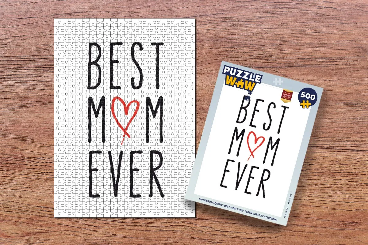 PuzzleWow Best Mom Ever Legpuzzel 500 Stuks - Multicolor