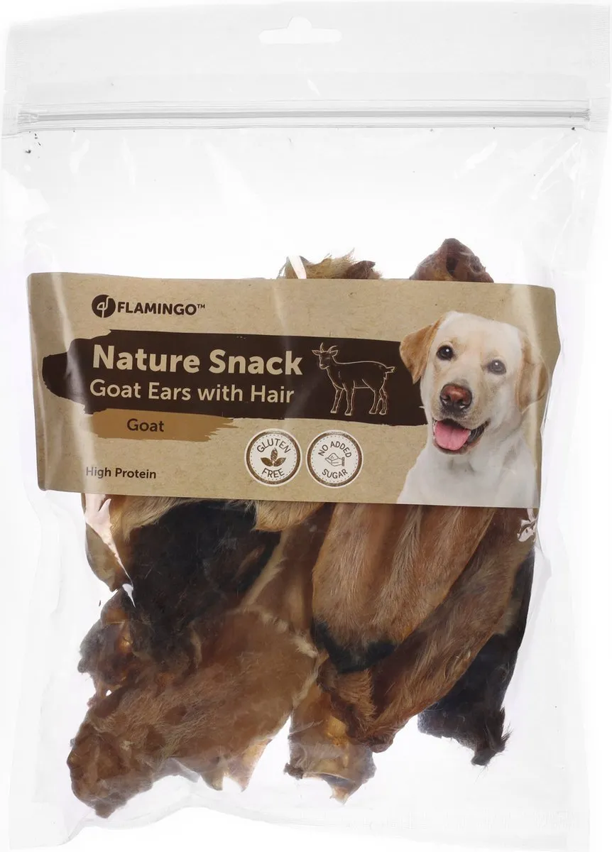 Flamingo Nature Geitenoor Hondensnack 200g