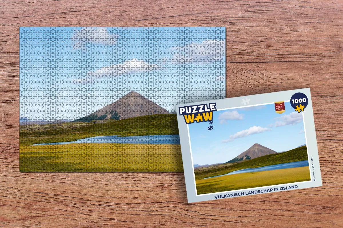 PuzzleWow Vulkanisch Landschap IJsland Legpuzzel 1000 Stuks - Multicolor