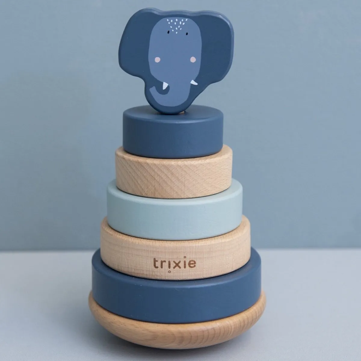 Trixie Houten Stapeltoren Mrs. Elephant - Blauw