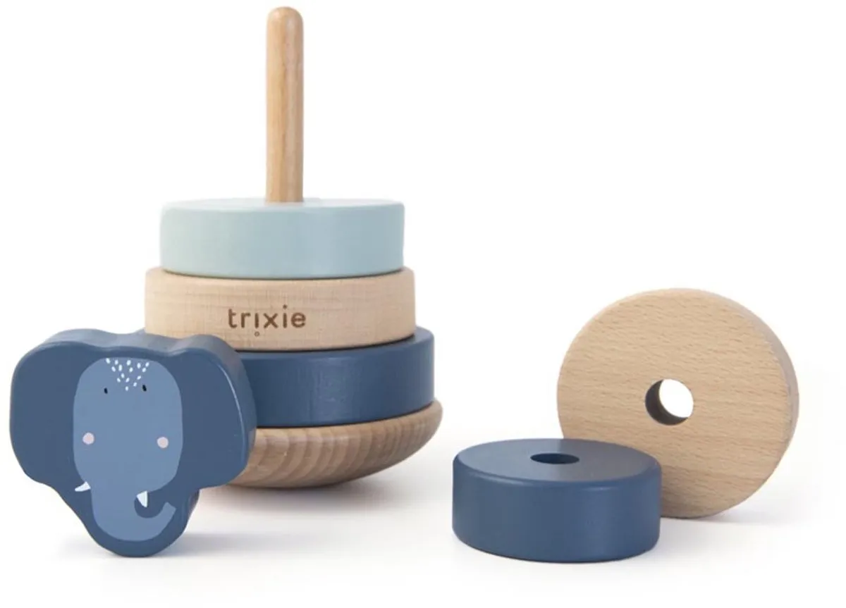 Trixie Houten Stapeltoren Mrs. Elephant - Blauw