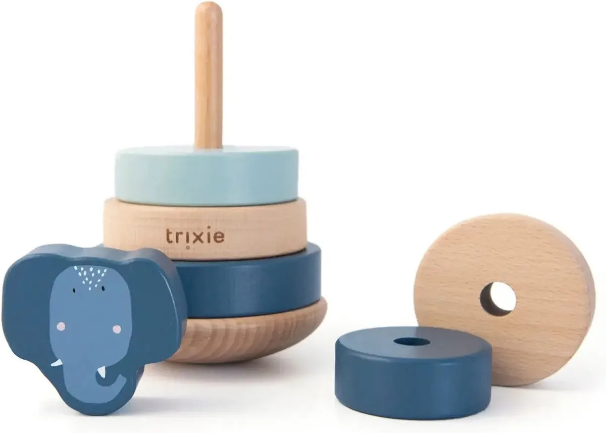 Trixie Houten Stapeltoren Mrs. Elephant - Blauw