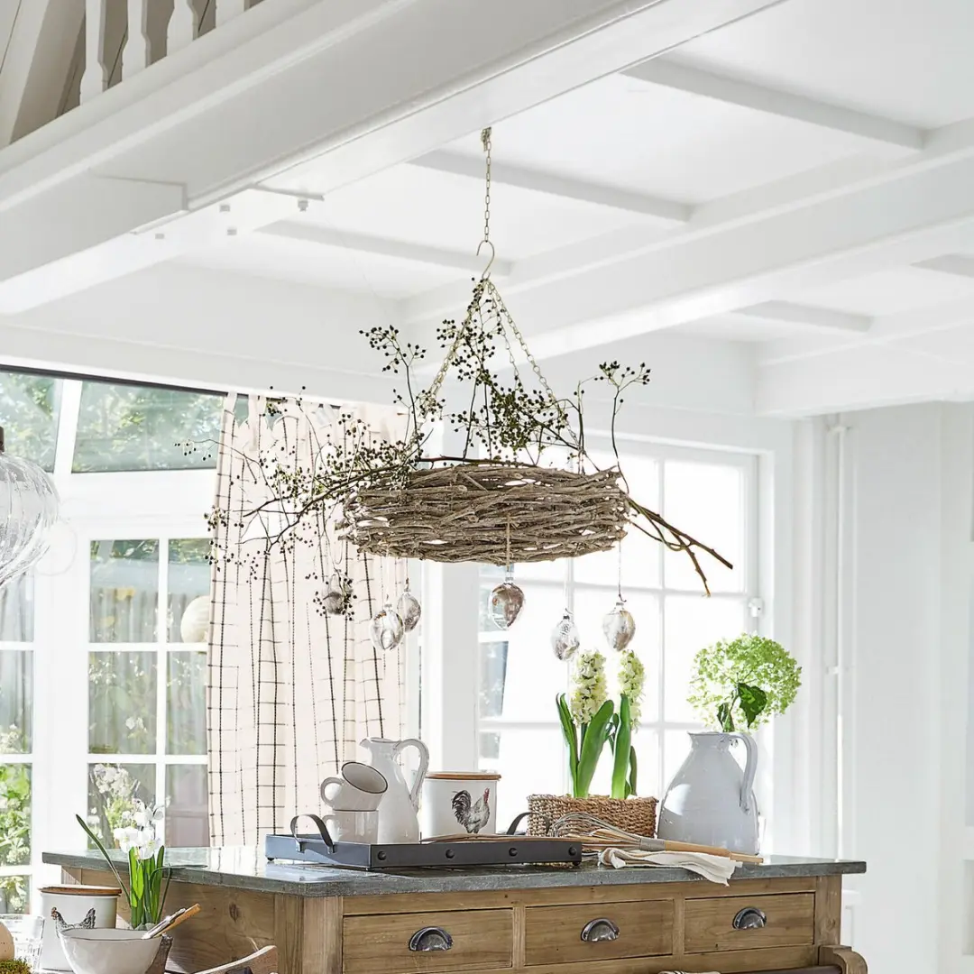 Loberon Adré Krans 50cm - Bruin/Zilverkleurig - afbeelding 6 van 6