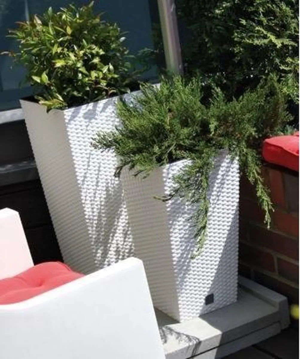 Prosperplast Rato Square Bloempot 40x40x75cm Wit - afbeelding 3 van 3