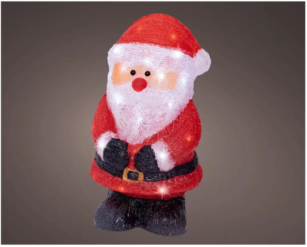 Verlichte figuren - Kerstman en sneeuwpop - H38 cm - acryl - LED - kerstverlichting
