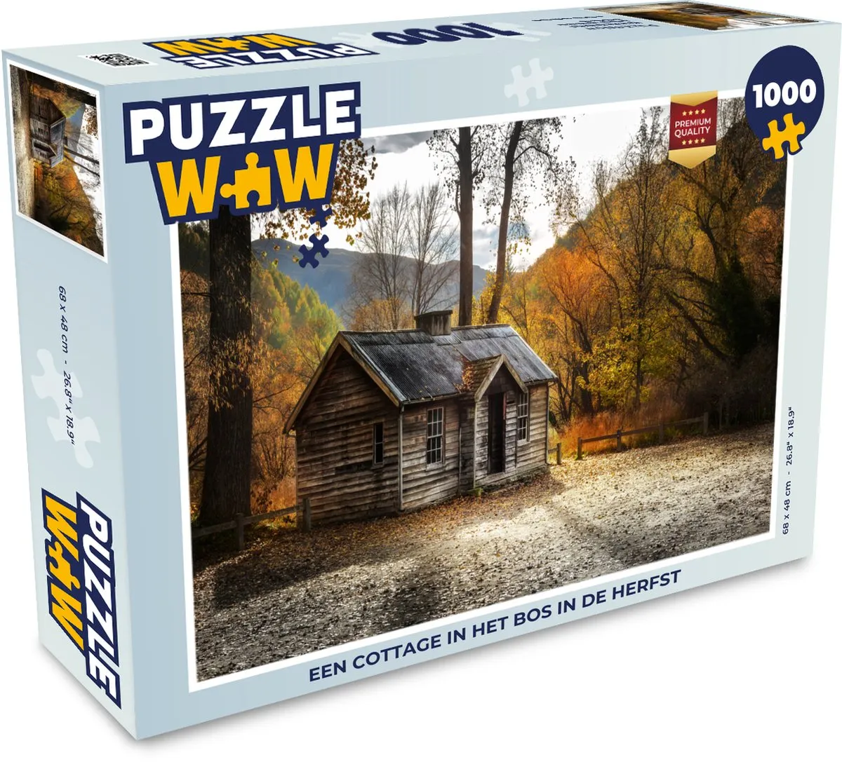PuzzleWow Cottage in het bos Herfst Legpuzzel 1000 Stuks - Multicolor