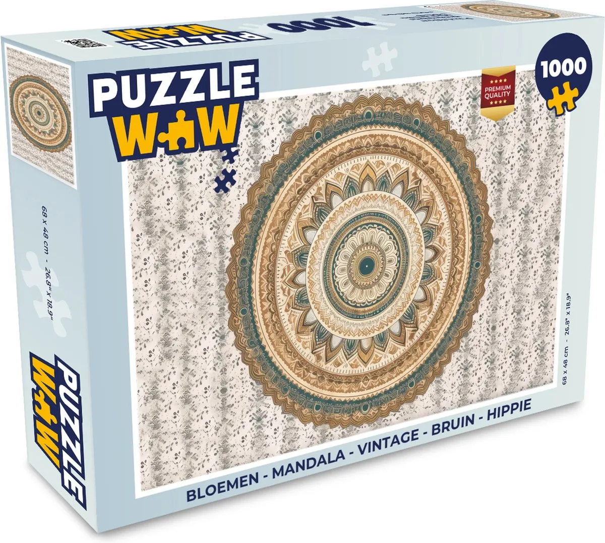 PuzzleWow Mandala Vintage Legpuzzel 1000 Stuks