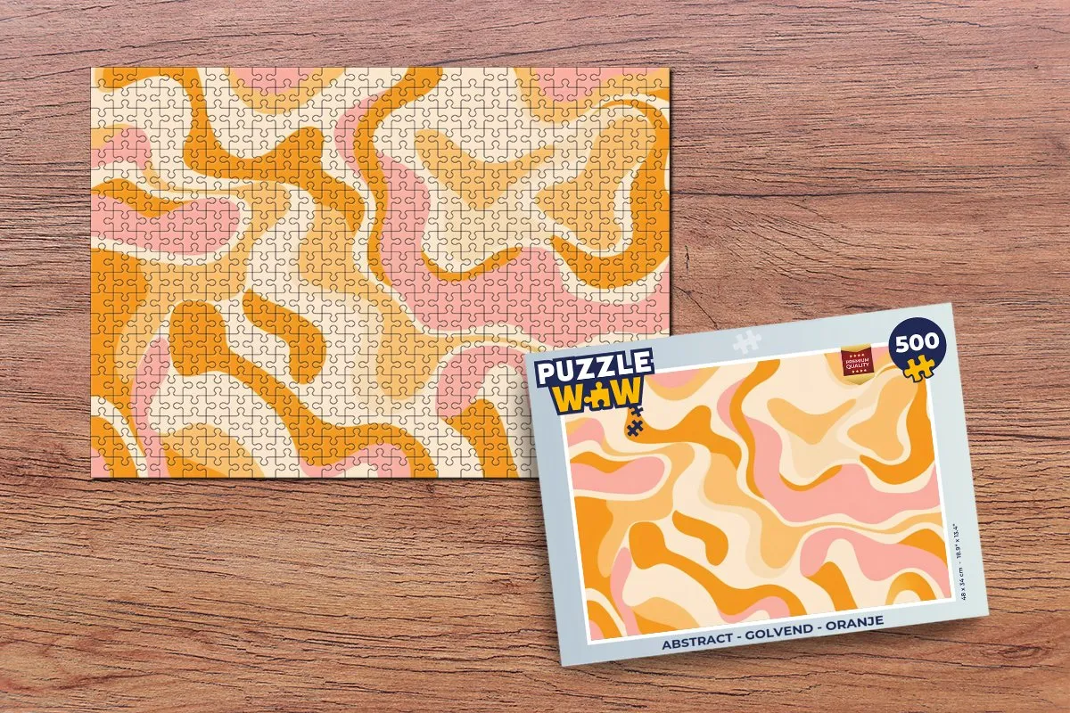 PuzzleWow Abstract Golvend Legpuzzel 500 Stuks - Oranje