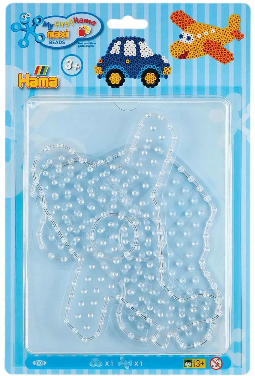 Hama Maxi Strijkkralenbordjes Auto & Vliegtuig