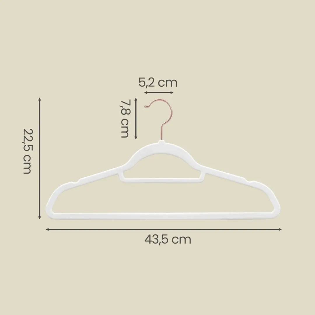 Songmics Kledinghangers CRF021W02 - 50 Stuks - Roségoud/Wit - afbeelding 4 van 6