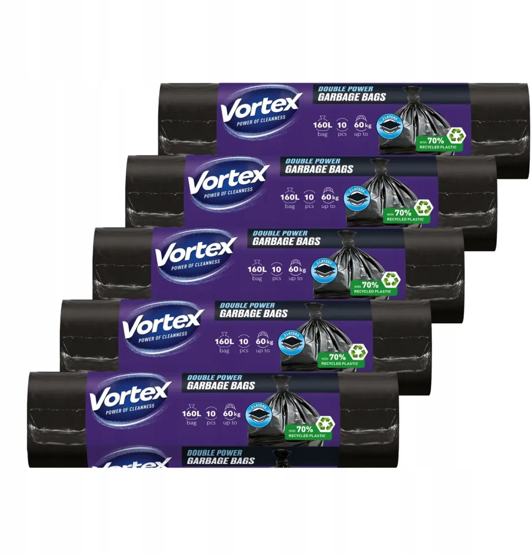 Vortex Afvalzakken 160L Zwart