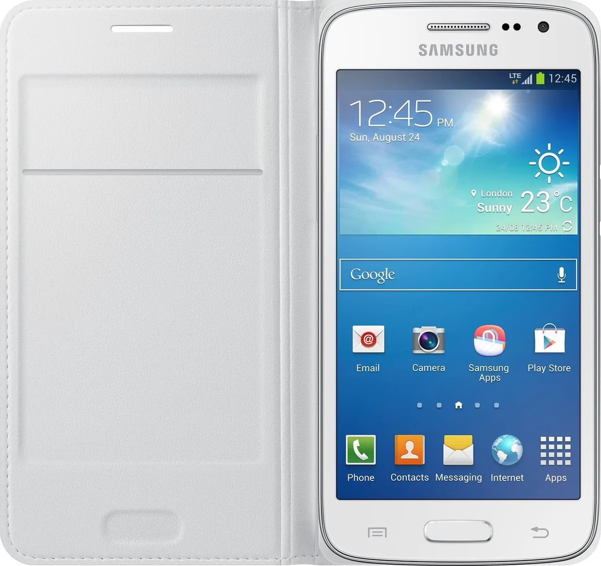 Samsung Flip Wallet EF-WG386BWEGEU - Samsung Galaxy Core - Wit