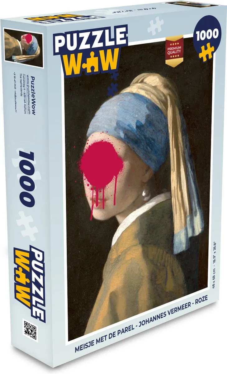 PuzzleWow Meisje met de parel Legpuzzel 1000 Stuks