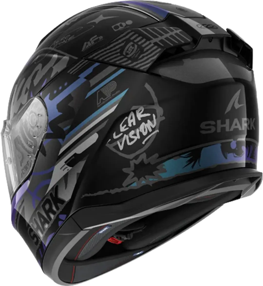 Shark D-Skwak 3 Streetrush Helm S - Zwart/chroom - afbeelding 5 van 6