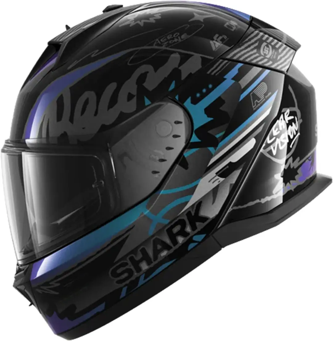 Shark D-Skwak 3 Streetrush Helm S - Zwart/chroom - afbeelding 6 van 6