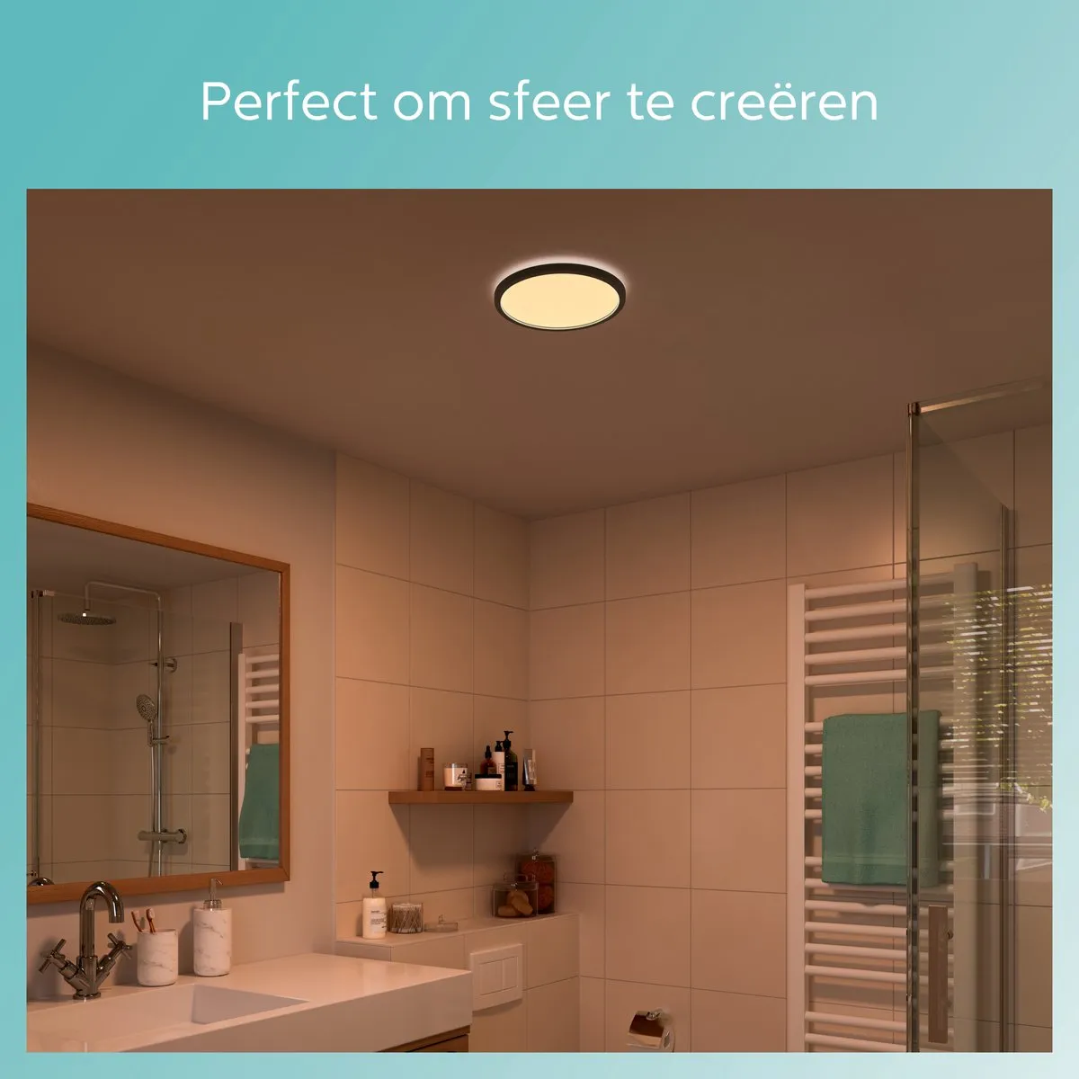 Philips SuperSlim Badkamer Plafondlamp 15W - Zwart