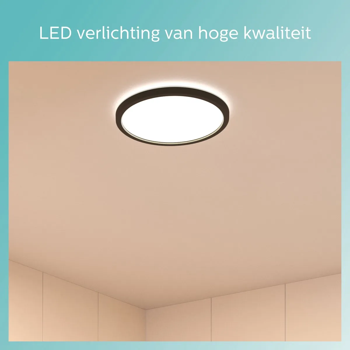 Philips SuperSlim Badkamer Plafondlamp 15W - Zwart - afbeelding 6 van 6