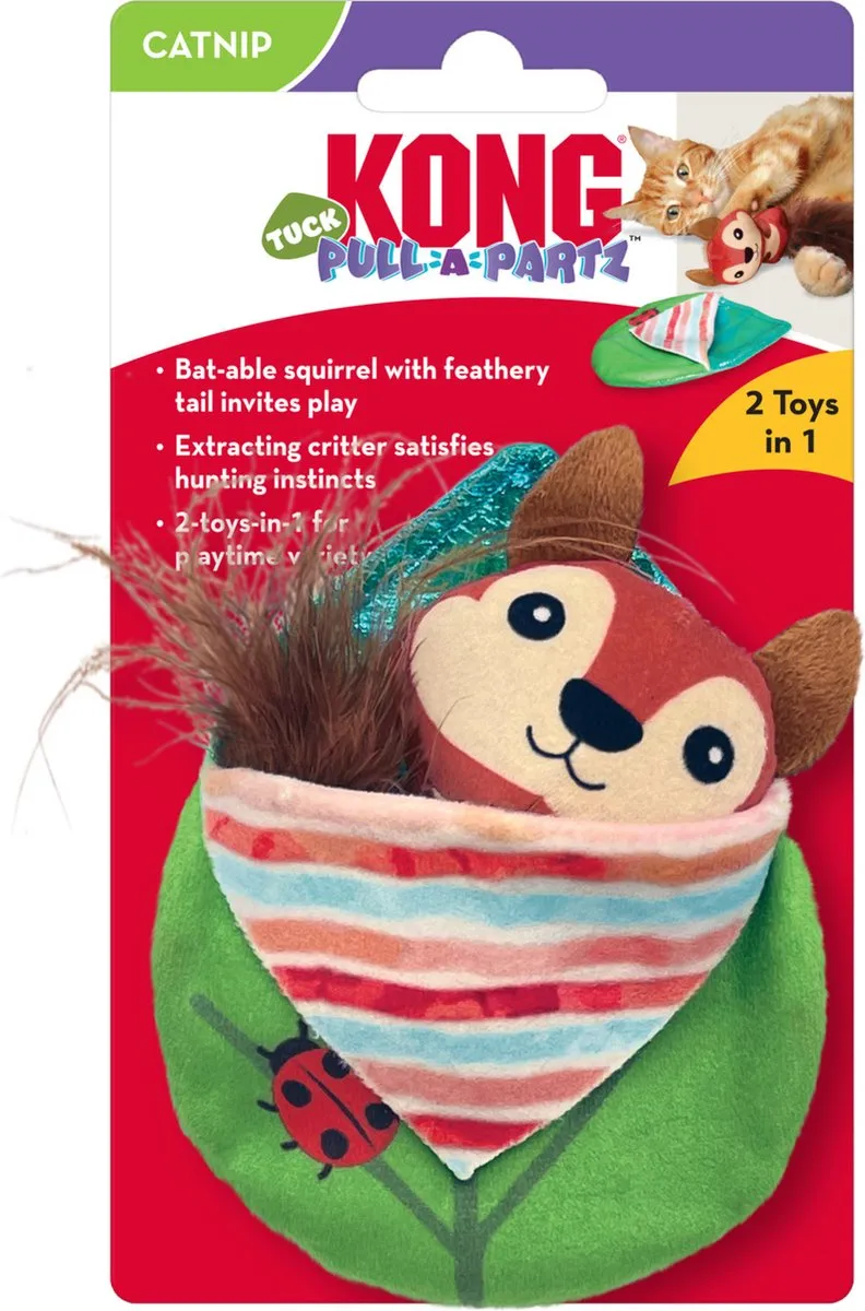 KONG Pull-A-Partz Tuck Kattenspeelgoed - Blauw
