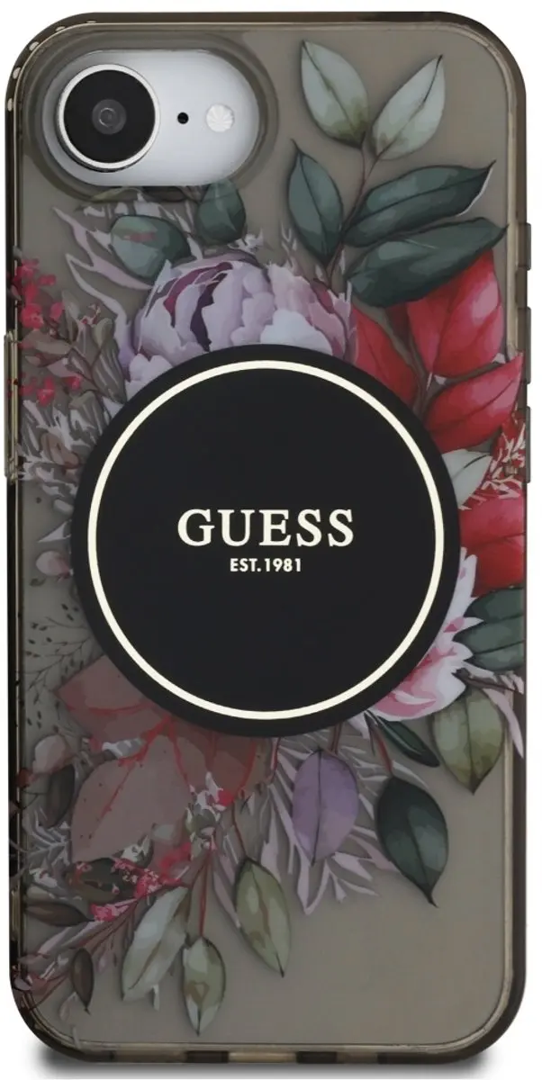 Guess IML Flowers MagSafe Hoesje - iPhone 16E - Transparant - afbeelding 6 van 6