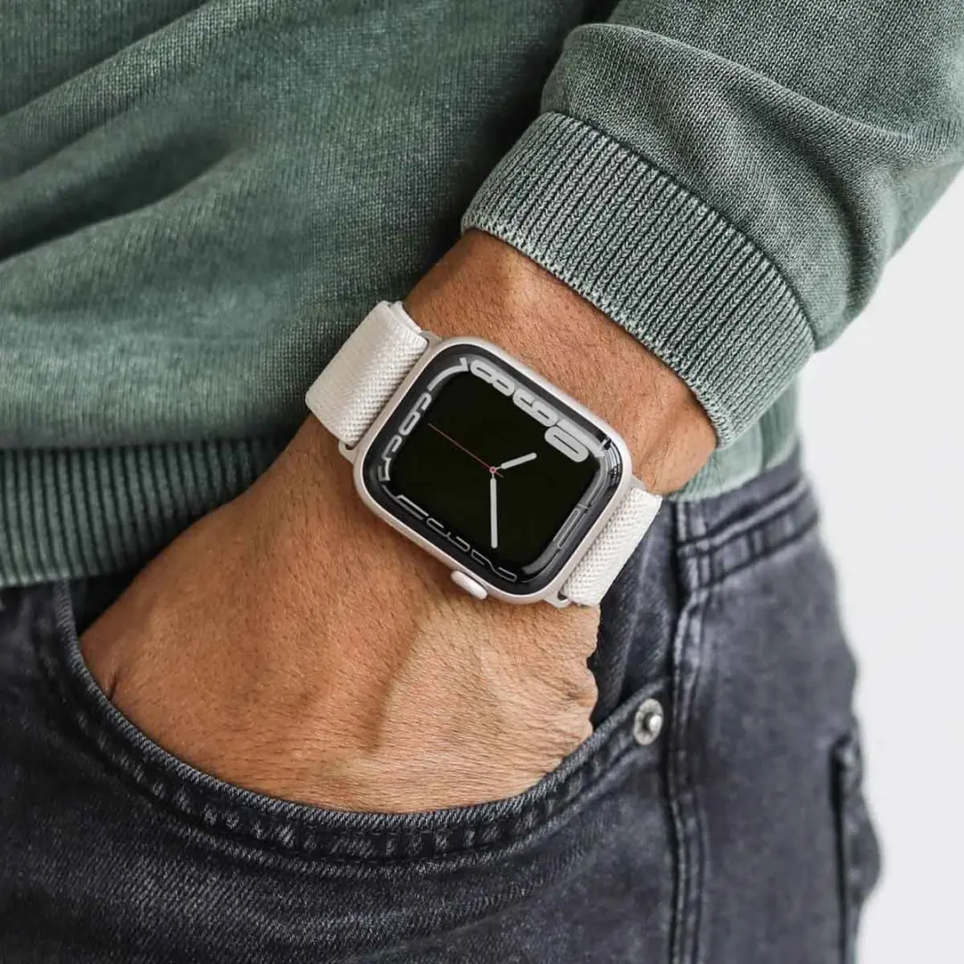 Vonmählen Classic Nylon Loop Bandje Apple Watch - Beige - afbeelding 4 van 5