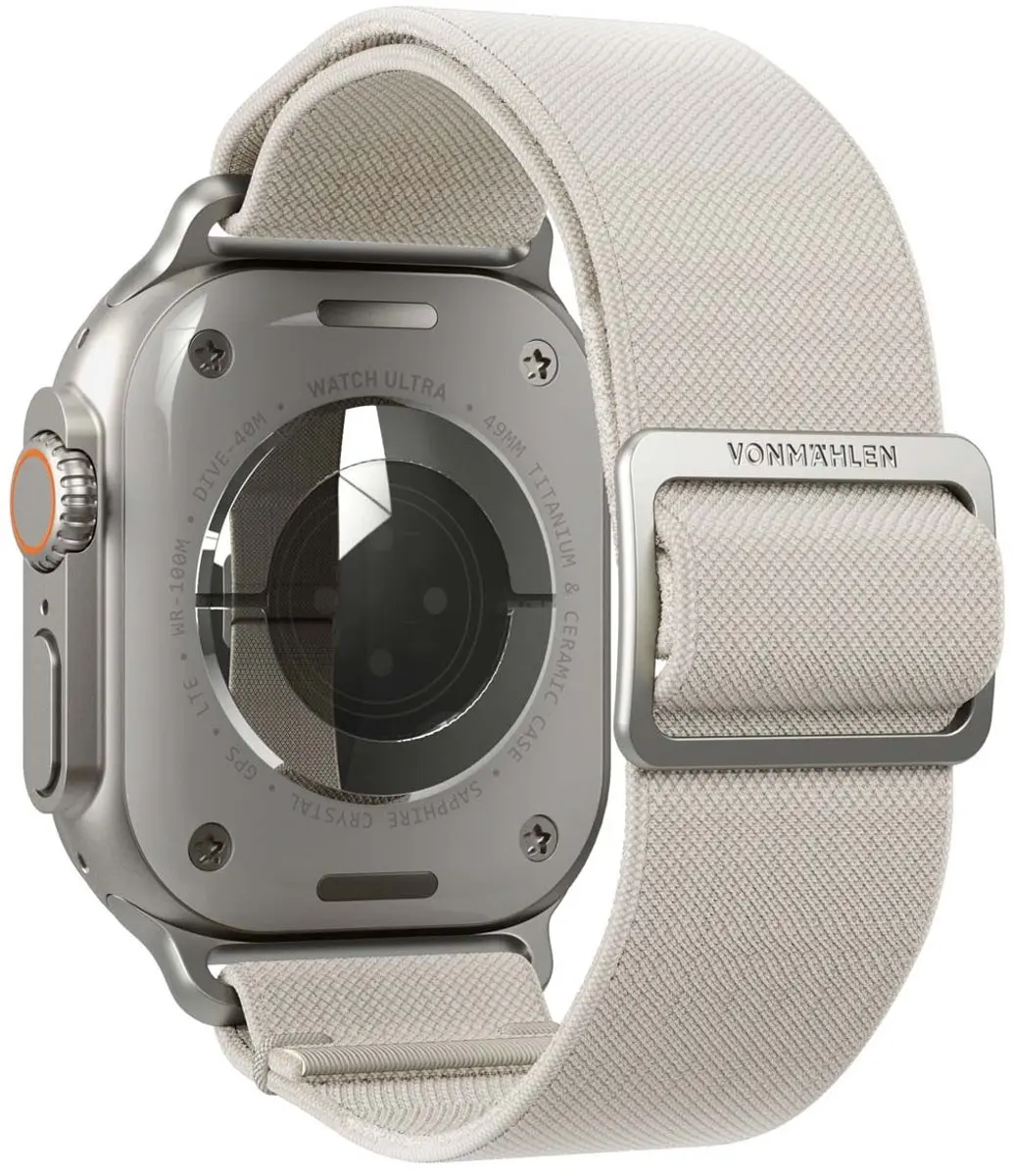 Vonmählen Classic Nylon Loop Bandje Apple Watch - Beige - afbeelding 2 van 5