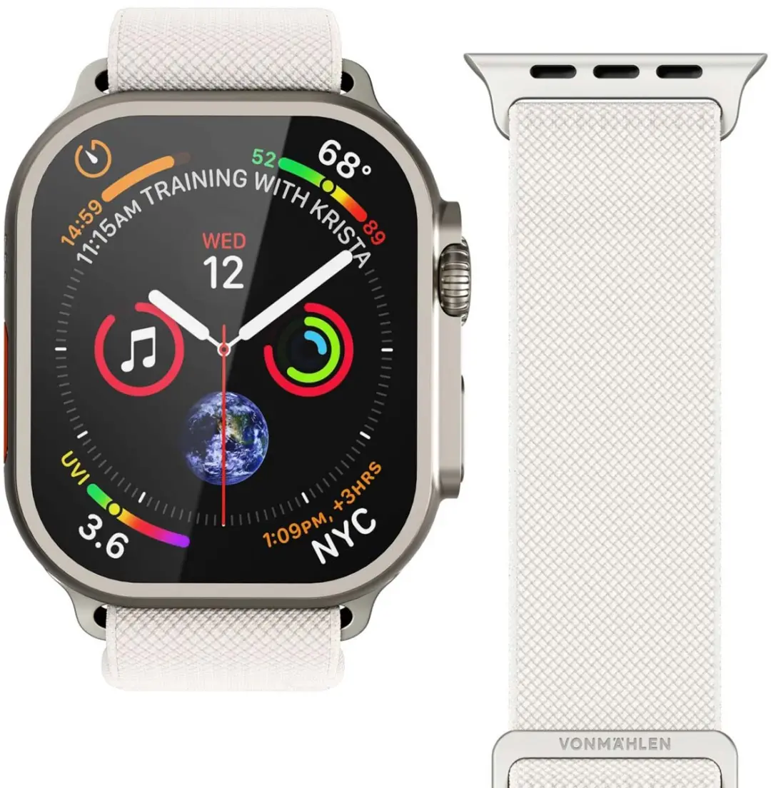 Vonmählen Classic Nylon Loop Bandje Apple Watch - Beige - afbeelding 3 van 5