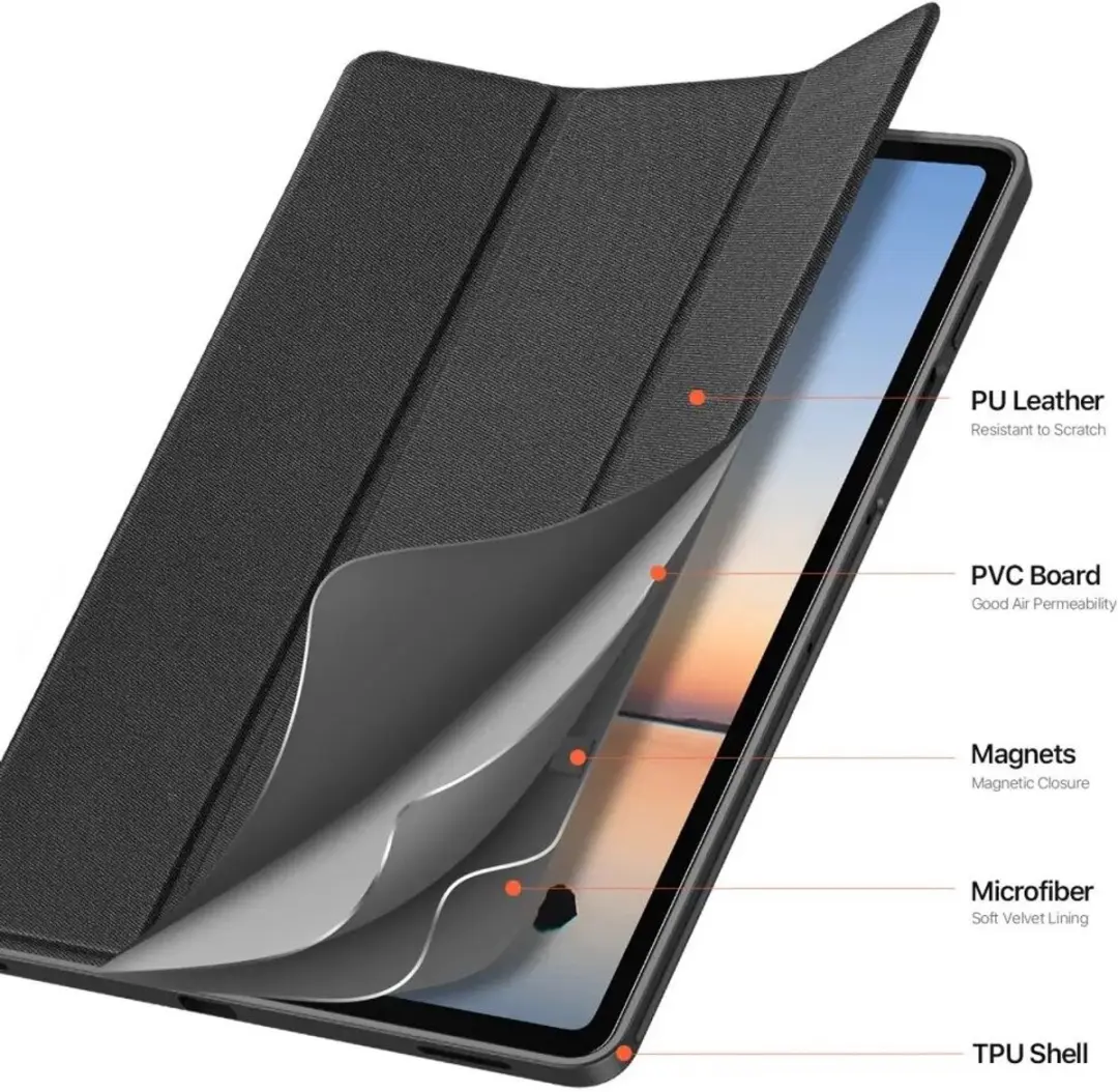 Dux Ducis Domo Samsung Galaxy Tab S12 Plus Hoes Tri-Fold Zwart - afbeelding 6 van 6