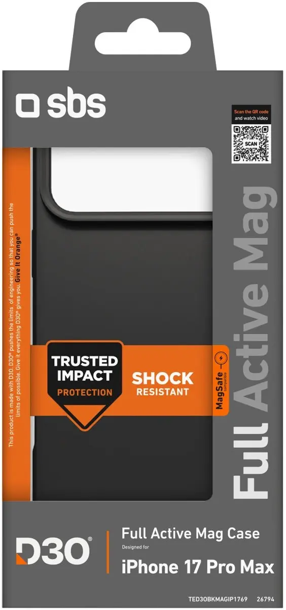 SBS Full Active Mag Case iPhone 17 Pro Max - Zwart - afbeelding 3 van 6