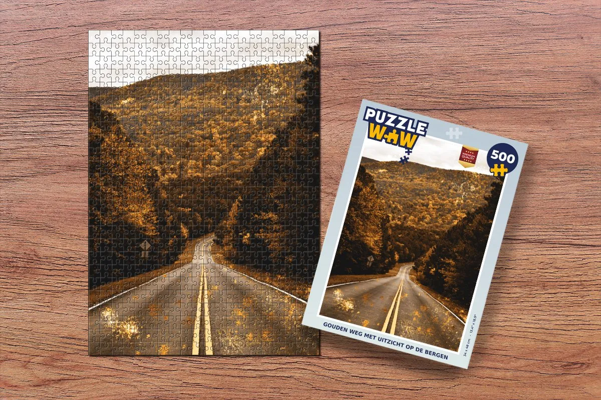 PuzzleWow Legpuzzel 500 Stuks - Weg Bomen - Multicolor