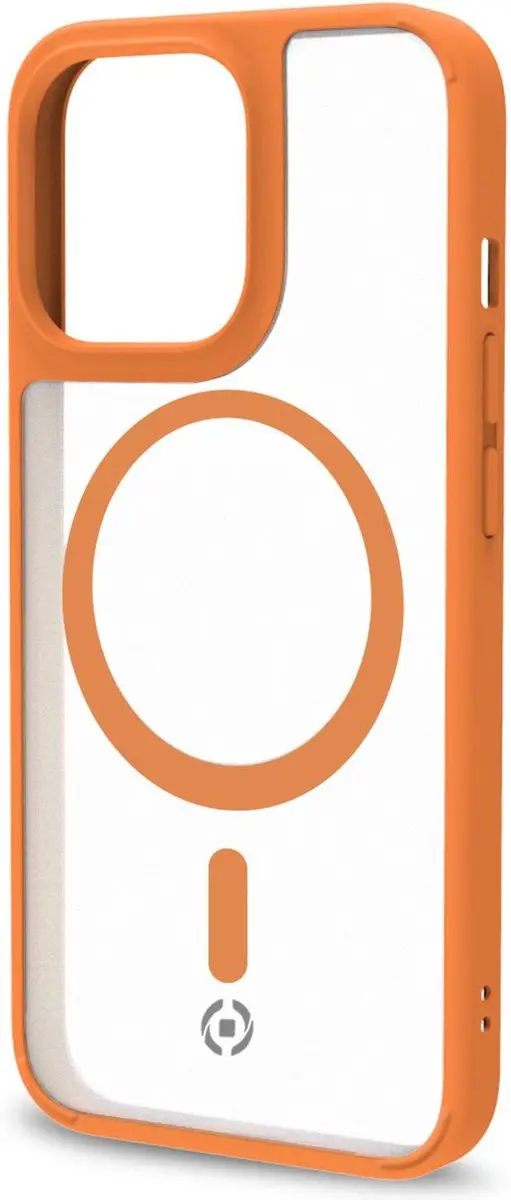 Celly MagMatt Siliconen Hoesje iPhone 14 Pro - Transparant/Oranje - afbeelding 2 van 5