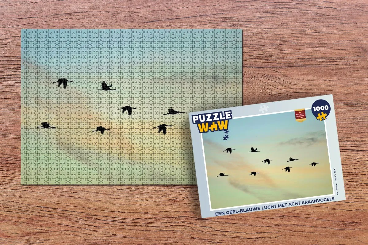 PuzzleWow Legpuzzel 1000 Stuks - Kraanvogels Multicolor