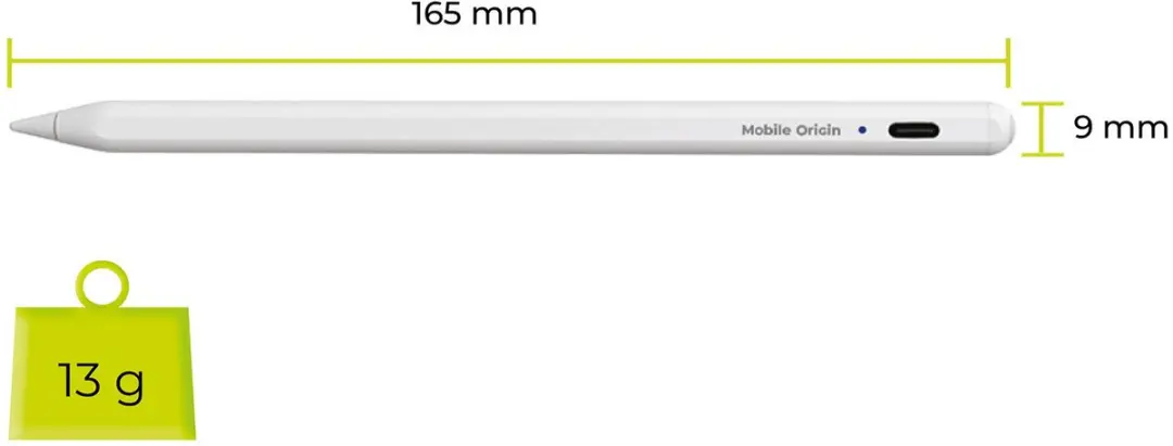 Mobile Origin PE1 Universele USB-C Styluspen - Transparant - afbeelding 5 van 6